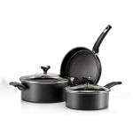 Set 5 Piezas Marmicoc -Sabores (Cacerola C/Tapa 24Cm, Olla C/Tapa 20Cm, Sarten 24Cm) Negro/Negro