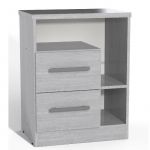 Mesa de Luz Orlandi JA 115 Premium - Jacarandá, 2 Cajones Reversibles