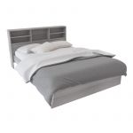 Cama Con Repisa Orlandi JA 72 Bahia - Jacarandá 2 Plazas 5 Estantes