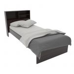 Cama Con Repisa Orlandi WE 87 Bahia- Wengue 1 Plaza 3 Estantes