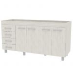 Bajo Mesada Orlandi AB 630 Premium - Abedul, 4 Puertas, 4 Cajones