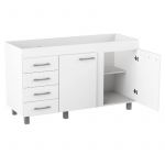 Bajo Mesada Orlandi BL 611 Premium - Blanco 2 Puertas 4 Cajones