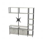 Separador Con Soporte TV Dege S02 - Alaska 2 Puertas Dobles  3 Cuerpos 7 Niveles