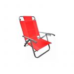 Reposera Plegable Descansar Rojo 5 Posiciones Aluminio Oval 14X30 (80005)