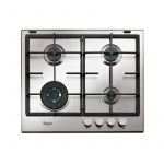 Anafe A Gas Whirlpool Gma6422X Rejillas Hierro Fundido, 60Cm, Inox