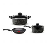 Set 5 Piezas Tefal Stone Effect Cacerola C/Tapa 20Cm, Olla C/Tapa 24Cm, Sarten (L2Z1G4B81)