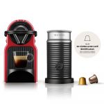Cafetera Nespresso Inissia C40 + Aeroccino Roja 0.6Lts 19bar
